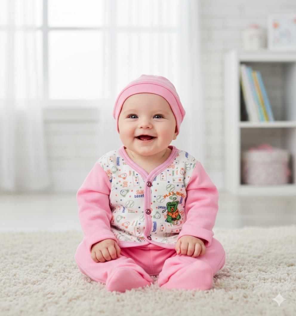 New Born Baby 3-Piece Outfit Set