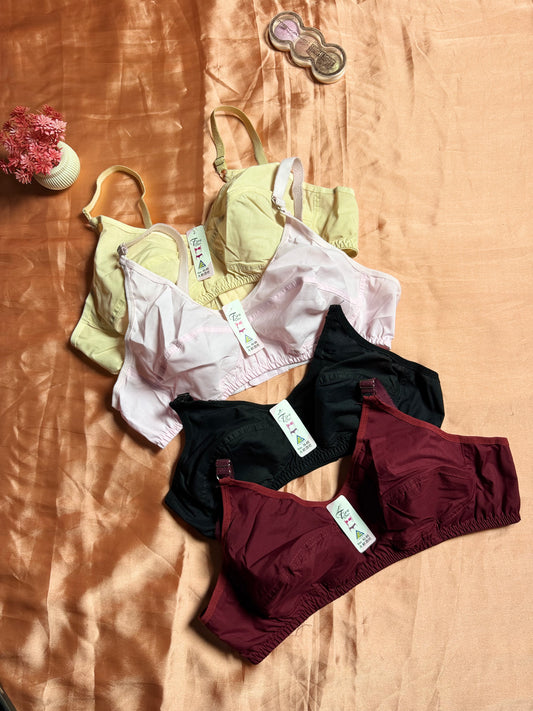 Pack of 4 Indian style | basic bra | soft cotton bra