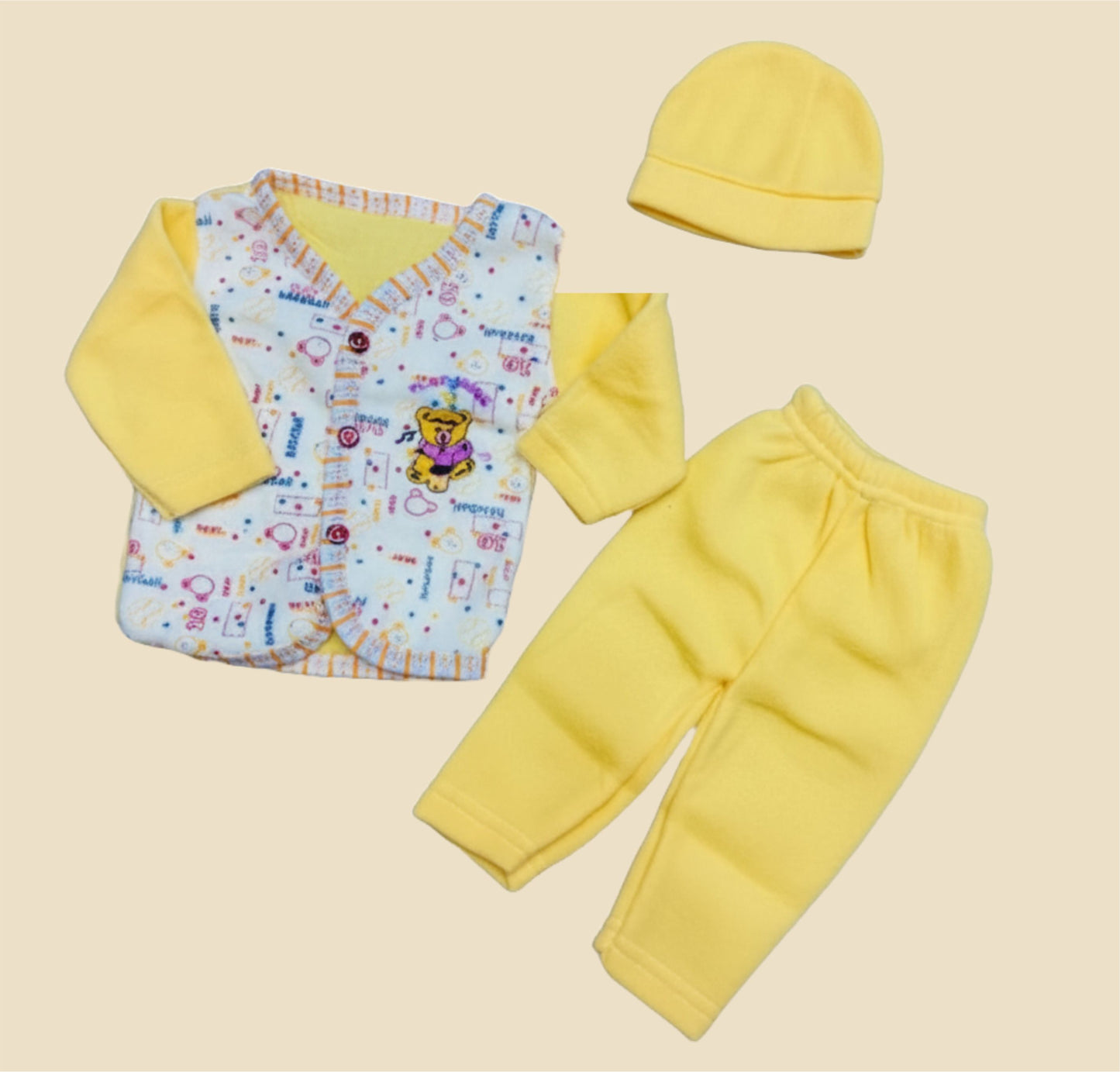 New Born Baby 3-Piece Outfit Set