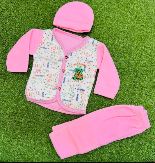 New Born Baby 3-Piece Outfit Set