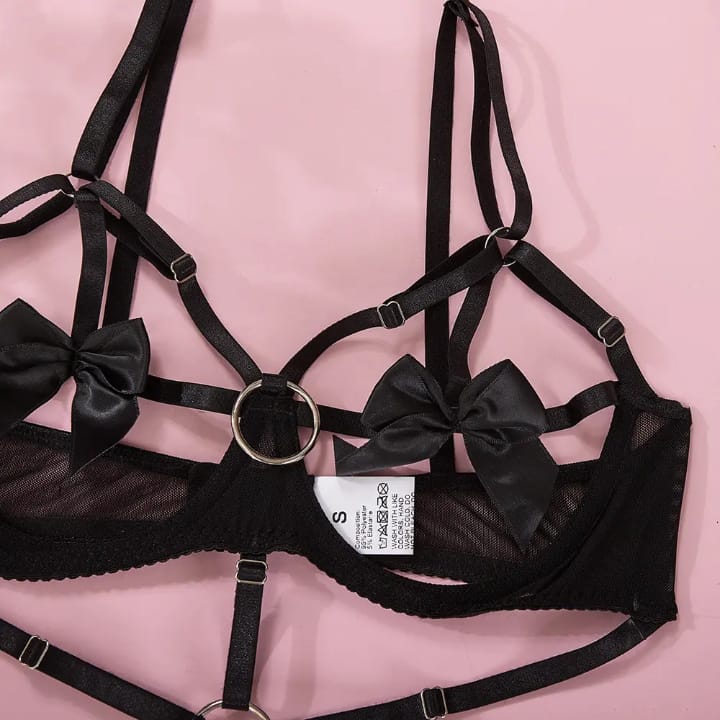 Lingerie Set with Bows and Garters