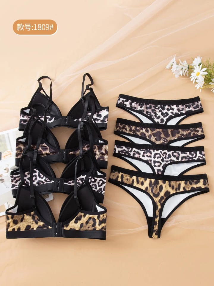 Chic Leopard Print Bra & Cutout Panty 2-Piece Set