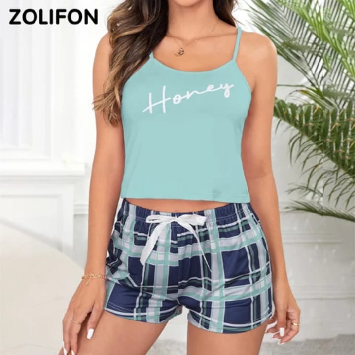 Honey Plaid Pajama Set - Cozy Nightwear for Women
