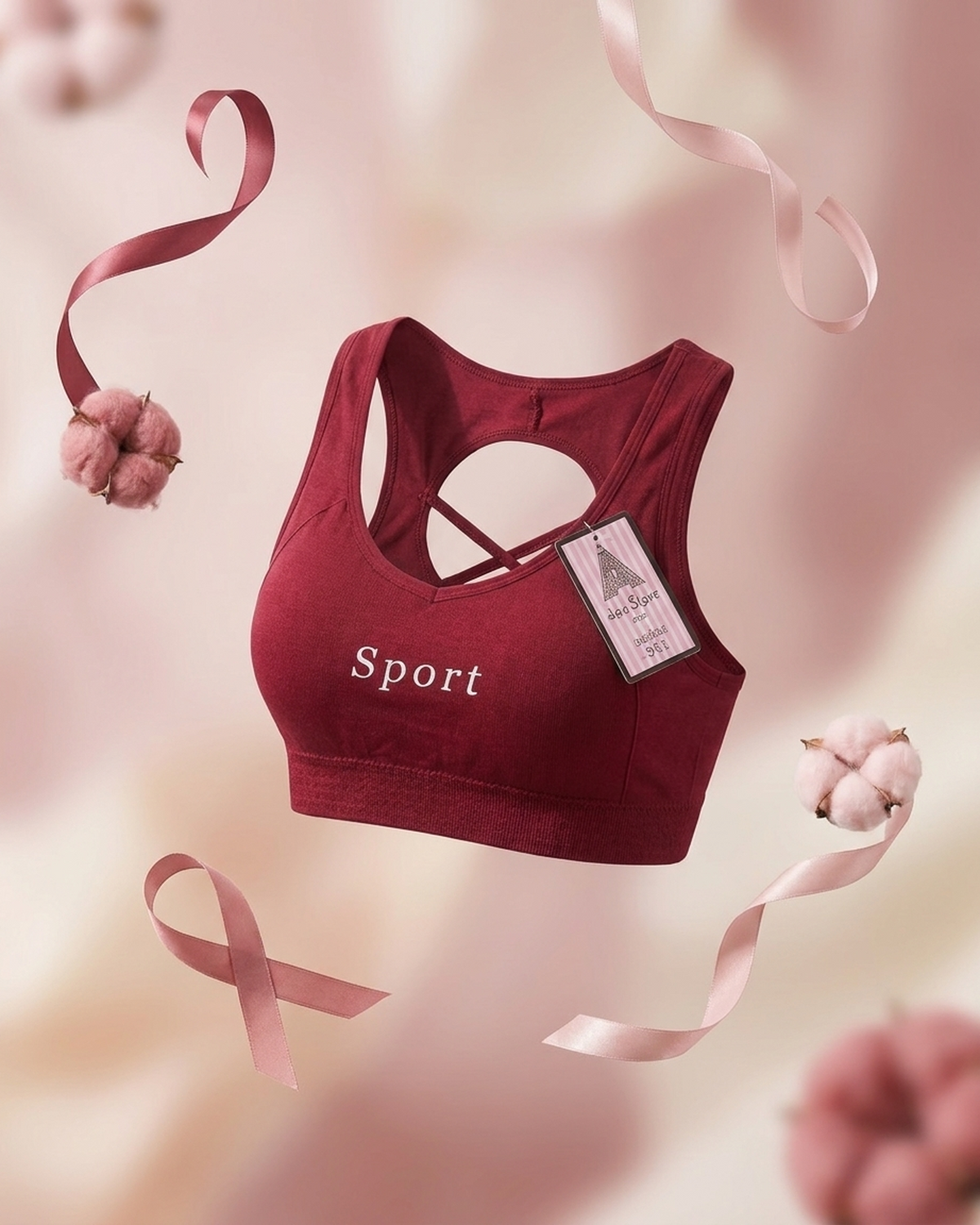 Sports Bra for Women – Soft Padded Removable Cups | Free Size