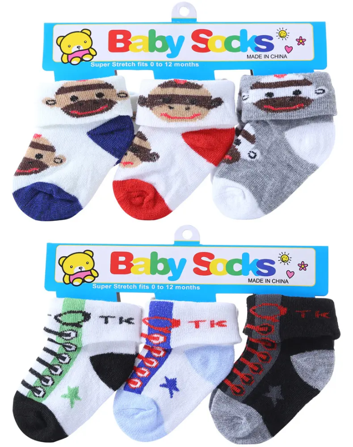 Pack of 3 pairs Newborn baby socks comfortable & warm stuff specially imported for kids