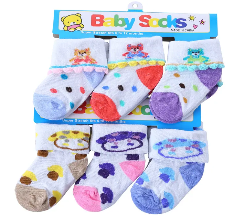 Pack of 3 pairs Newborn baby socks comfortable & warm stuff specially imported for kids