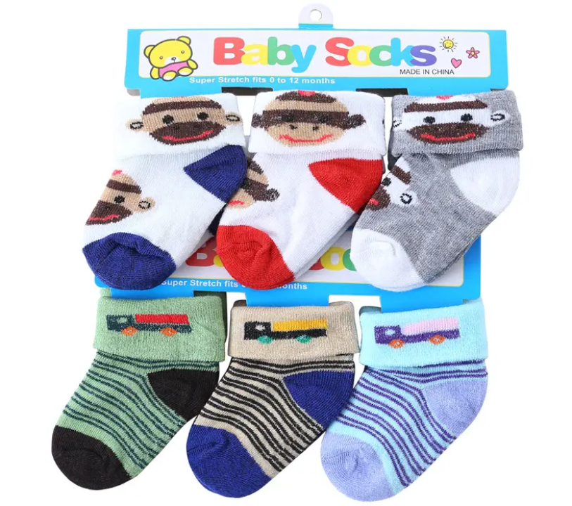 Pack of 3 pairs Newborn baby socks comfortable & warm stuff specially imported for kids