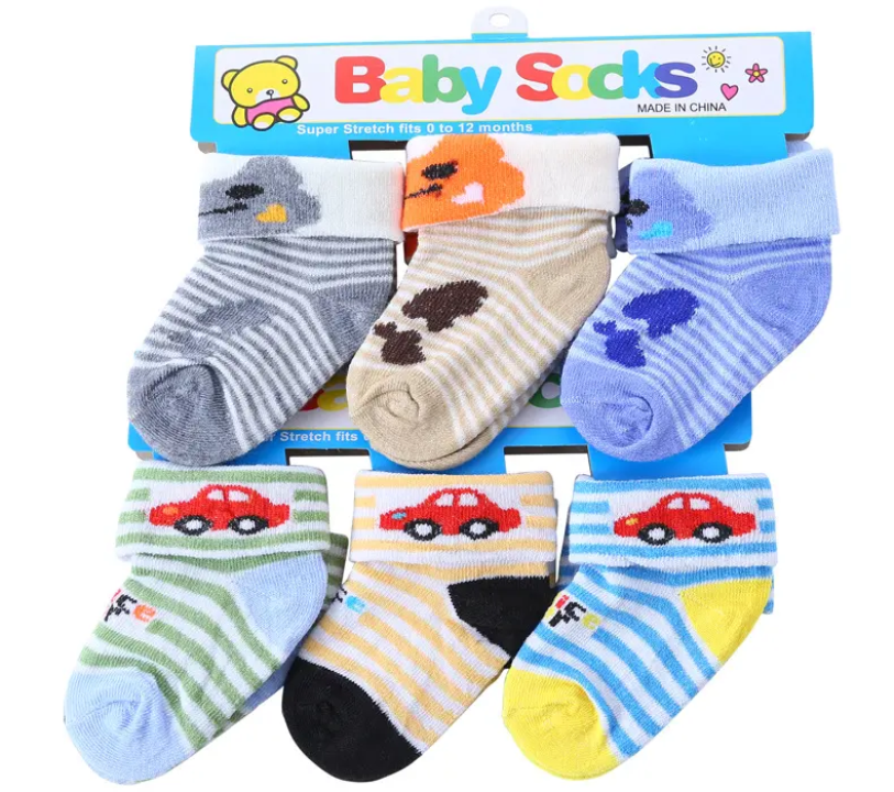 Pack of 3 pairs Newborn baby socks comfortable & warm stuff specially imported for kids
