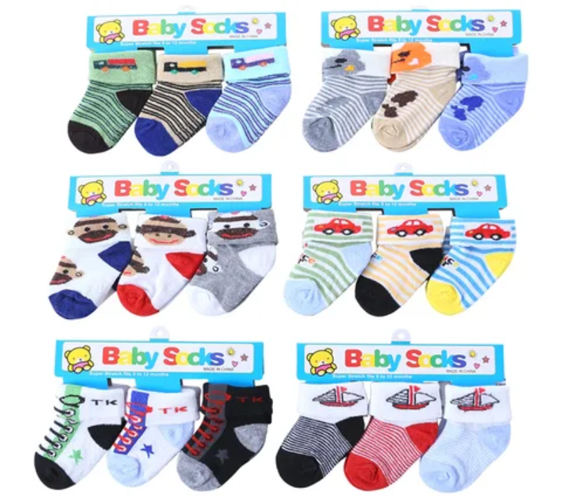 Pack of 3 pairs Newborn baby socks comfortable & warm stuff specially imported for kids