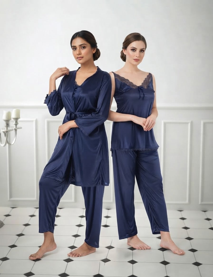 3-pieces. Nighty dress silk soft stuff | imported and. Premium stuff