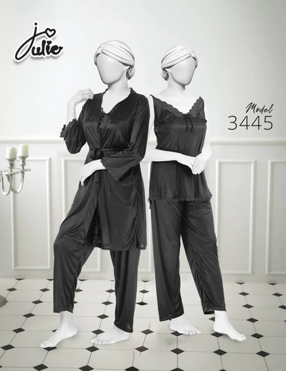 3-pieces. Nighty dress silk soft stuff | imported and. Premium stuff