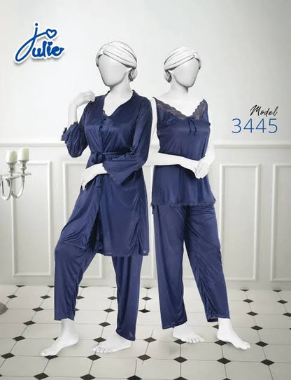 3-pieces. Nighty dress silk soft stuff | imported and. Premium stuff