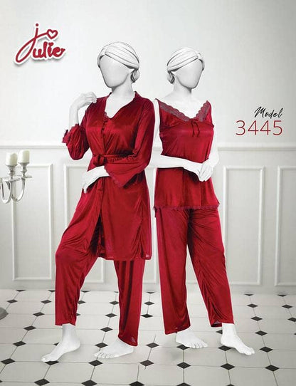 3-pieces. Nighty dress silk soft stuff | imported and. Premium stuff