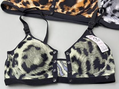 Frontopen cheeta printed bra Paded bra