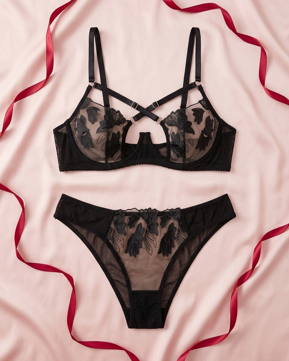 Net style bra and panty set Pakistan