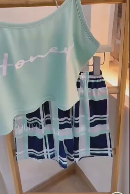 Honey Plaid Pajama Set - Cozy Nightwear for Women