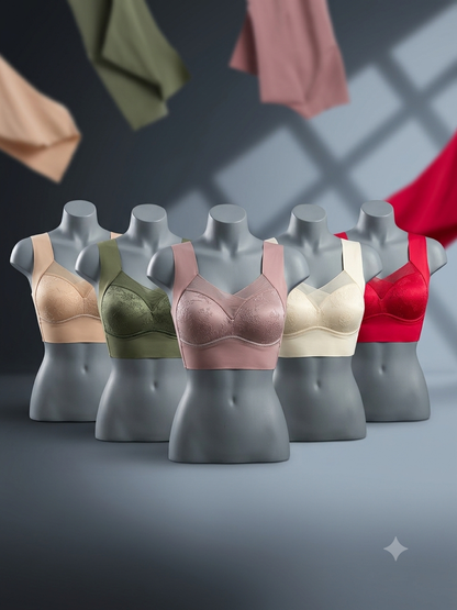 Hot Sale Lace No Steel Ring Plus Size Vest Ice Silk Seamless Gathering Breathable Thin Bra